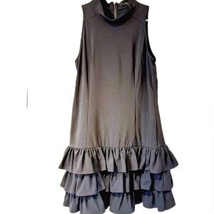 Cynthia Steffe Sleeveless A-Line Black Mini Dress With Bottom Ruffles Size 4